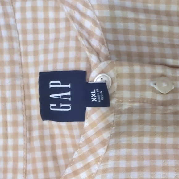 Gap Ecru and White Checkered Button Up Top - Picture 3 of 3